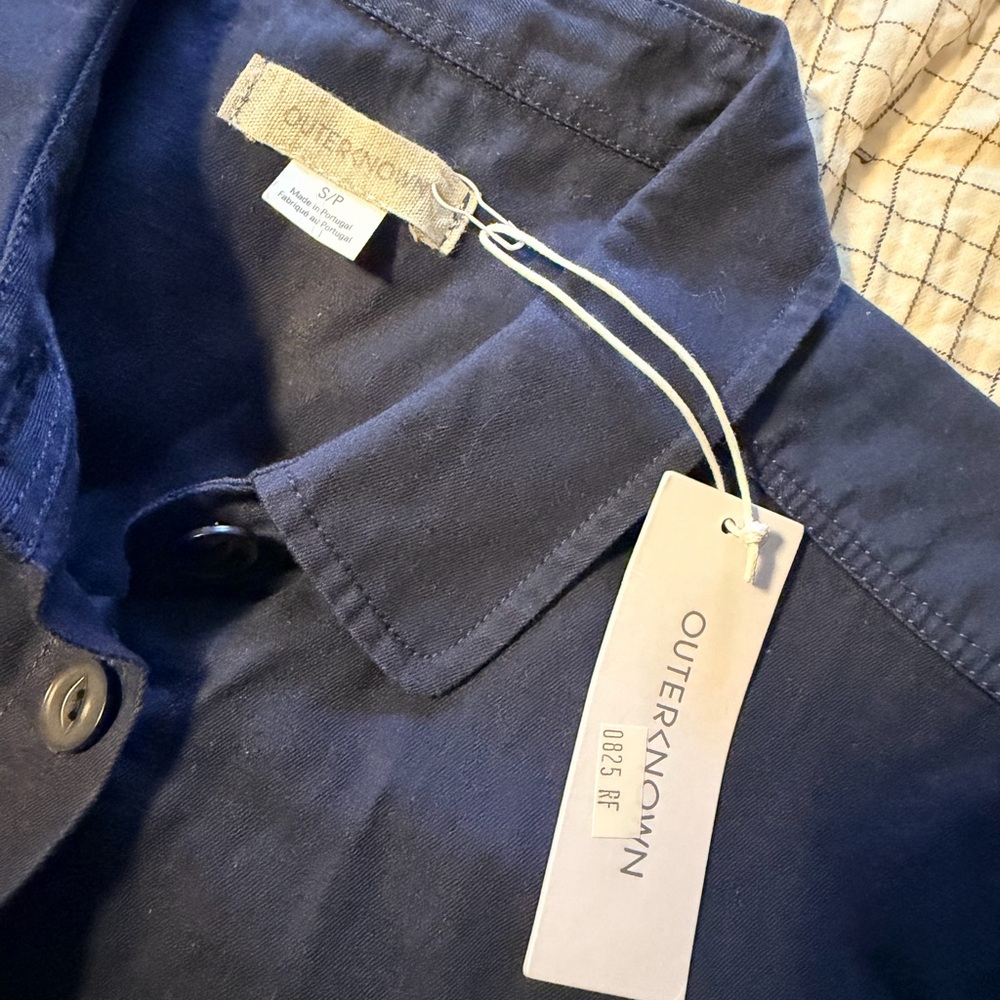 Outerknown Navy Button-Down Collared Shirt NWT - image 2